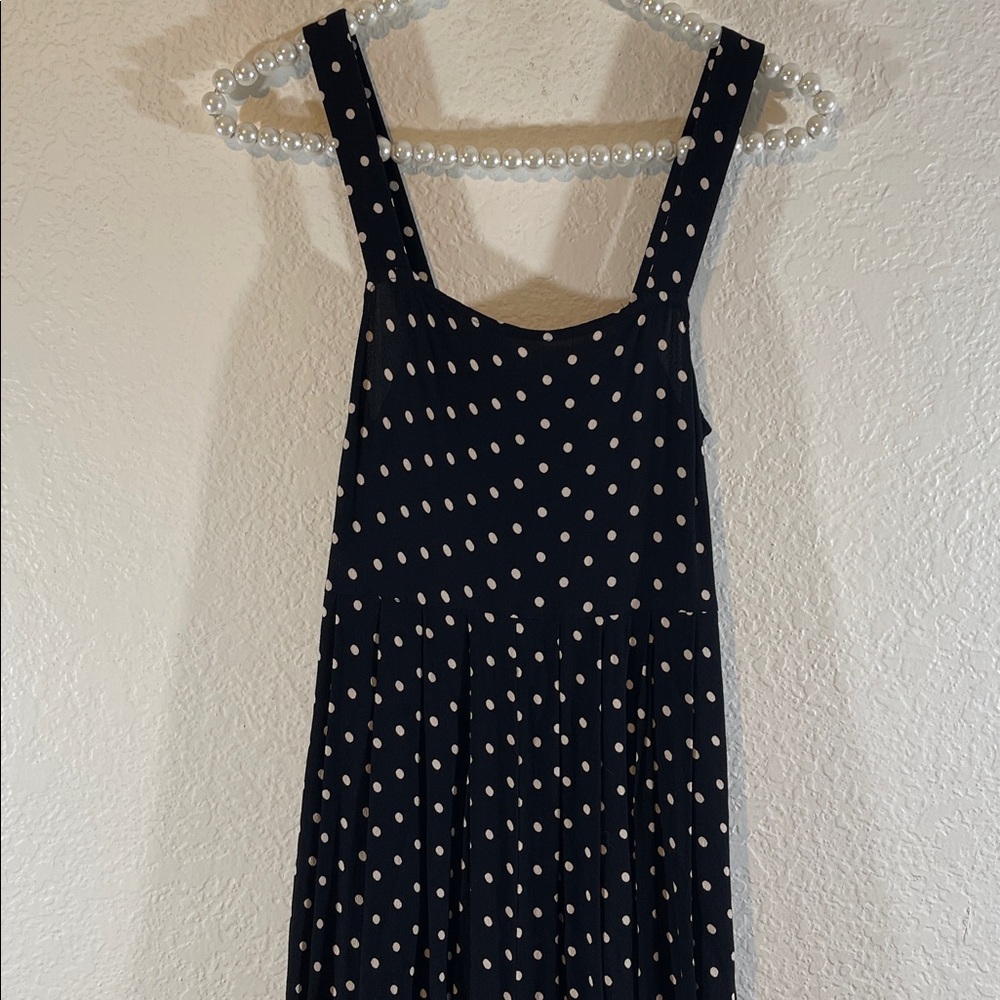 MADEWELL Tank Wide-Leg Jumpsuit in Polka Dot Black & White With Pockets Size 00 - Picture 4 of 13